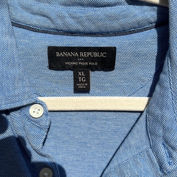 Banana Republic Wicking Pique Polo Blue XL - Picture 2 of 3